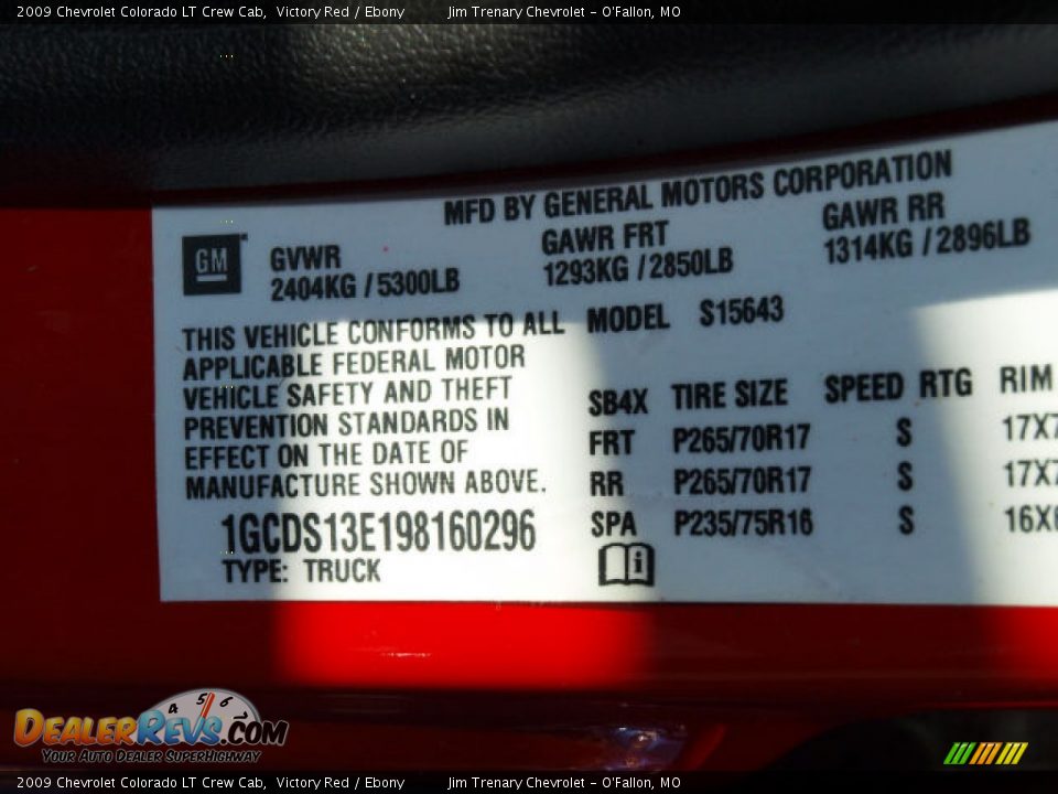 2009 Chevrolet Colorado LT Crew Cab Victory Red / Ebony Photo #17