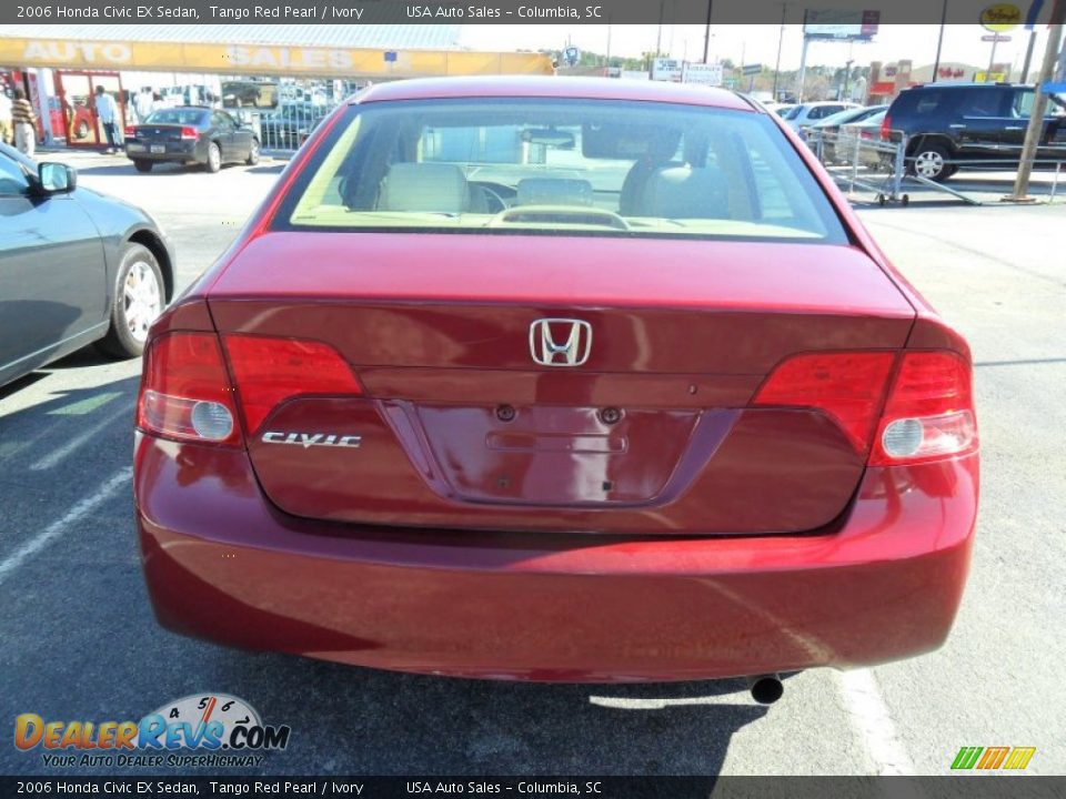 2006 Honda Civic EX Sedan Tango Red Pearl / Ivory Photo #4