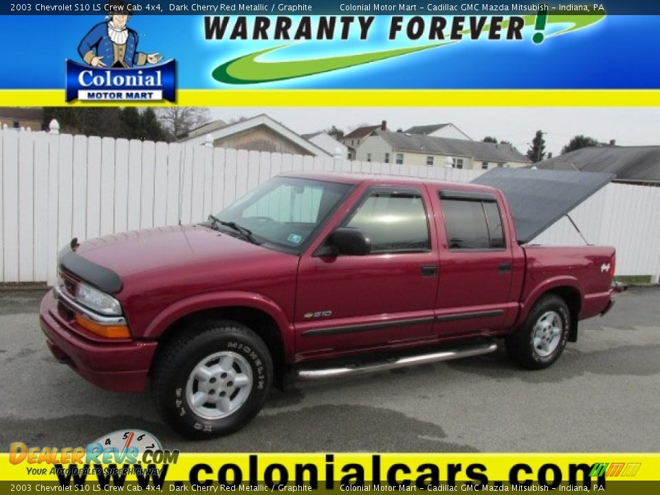 2003 Chevrolet S10 LS Crew Cab 4x4 Dark Cherry Red Metallic / Graphite Photo #1