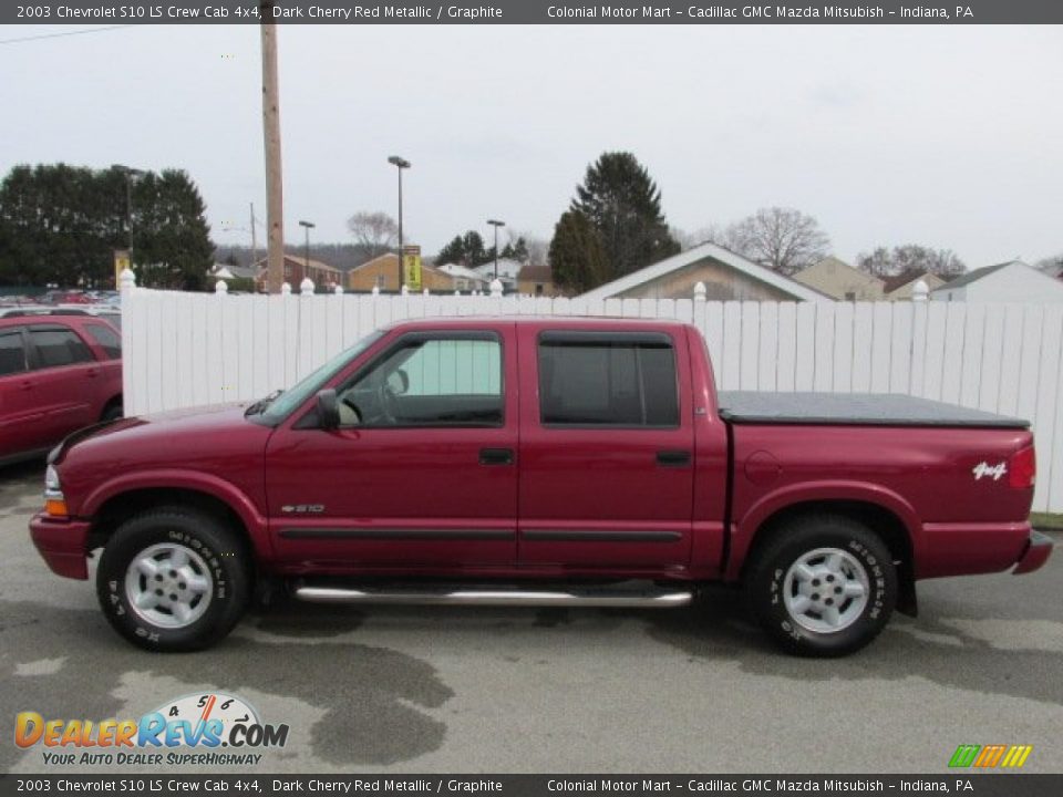 2003 Chevrolet S10 LS Crew Cab 4x4 Dark Cherry Red Metallic / Graphite Photo #3