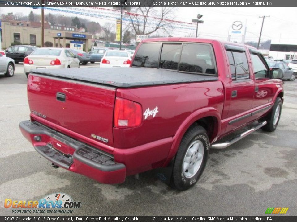 2003 Chevrolet S10 LS Crew Cab 4x4 Dark Cherry Red Metallic / Graphite Photo #9