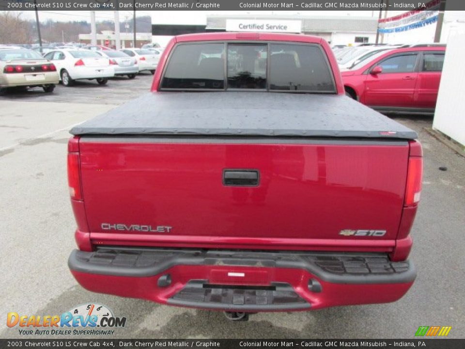 2003 Chevrolet S10 LS Crew Cab 4x4 Dark Cherry Red Metallic / Graphite Photo #10