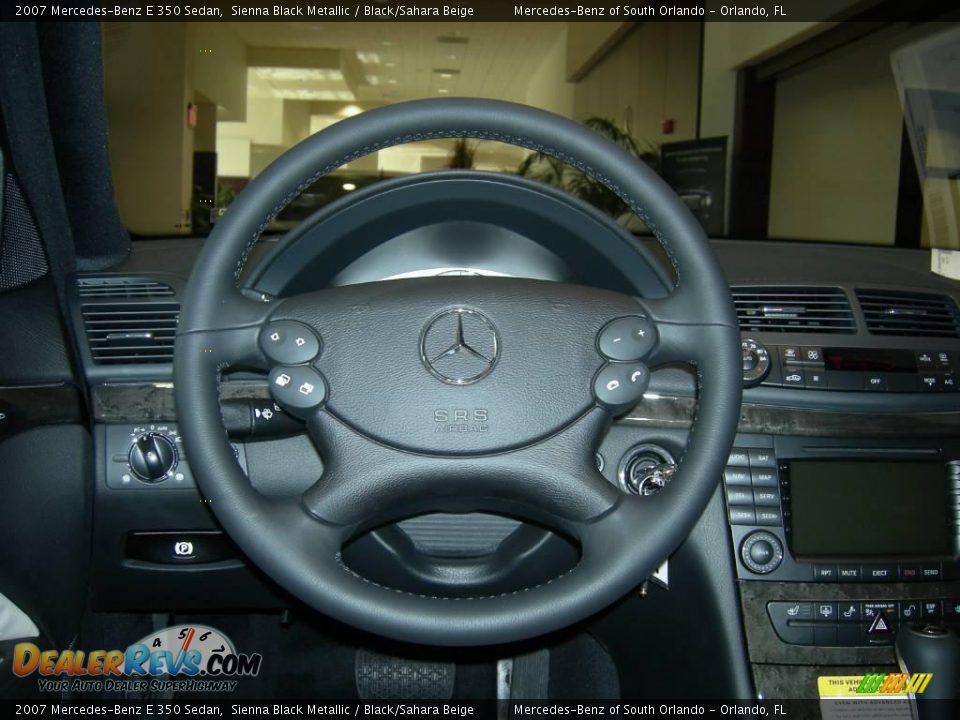 2007 Mercedes-Benz E 350 Sedan Sienna Black Metallic / Black/Sahara Beige Photo #14
