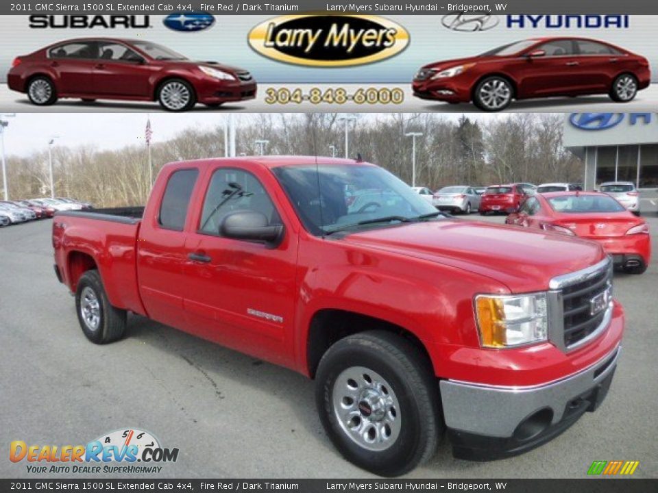 2011 GMC Sierra 1500 SL Extended Cab 4x4 Fire Red / Dark Titanium Photo #1