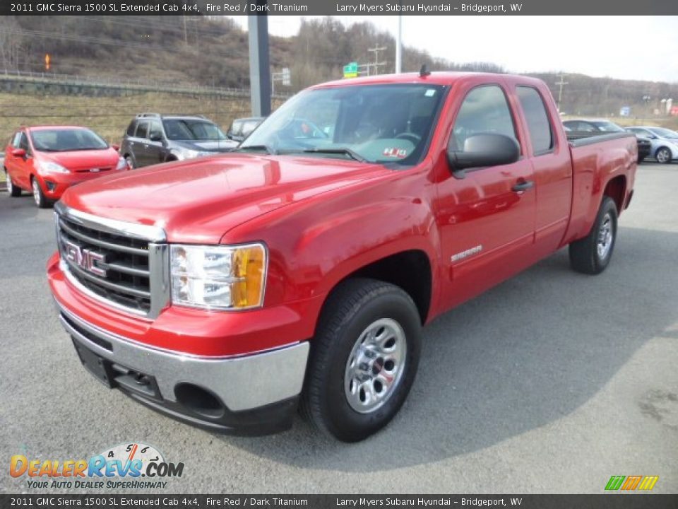 2011 GMC Sierra 1500 SL Extended Cab 4x4 Fire Red / Dark Titanium Photo #3