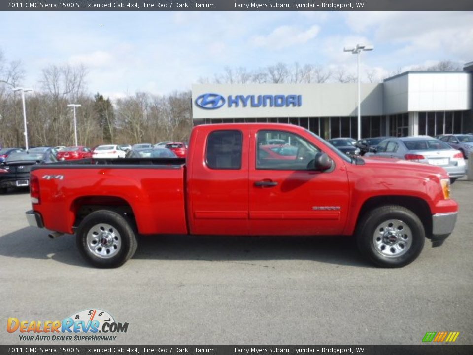 2011 GMC Sierra 1500 SL Extended Cab 4x4 Fire Red / Dark Titanium Photo #8