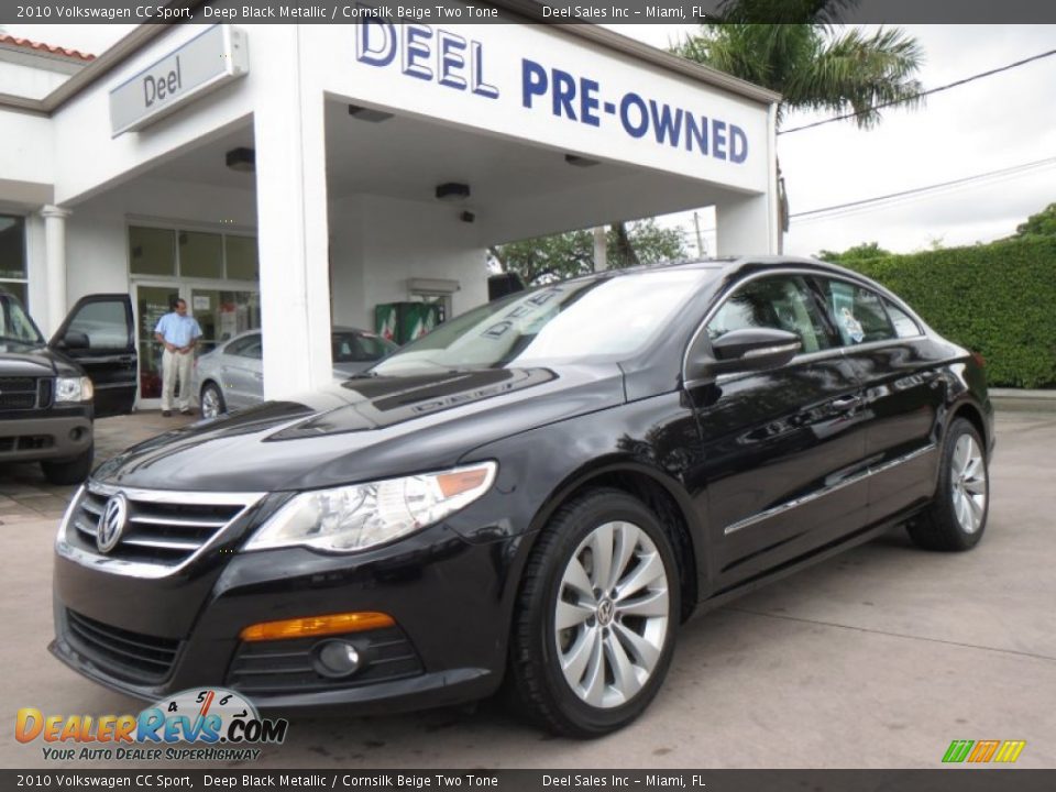 2010 Volkswagen CC Sport Deep Black Metallic / Cornsilk Beige Two Tone Photo #1