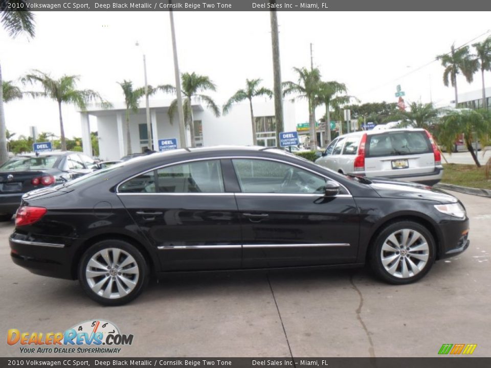 2010 Volkswagen CC Sport Deep Black Metallic / Cornsilk Beige Two Tone Photo #6