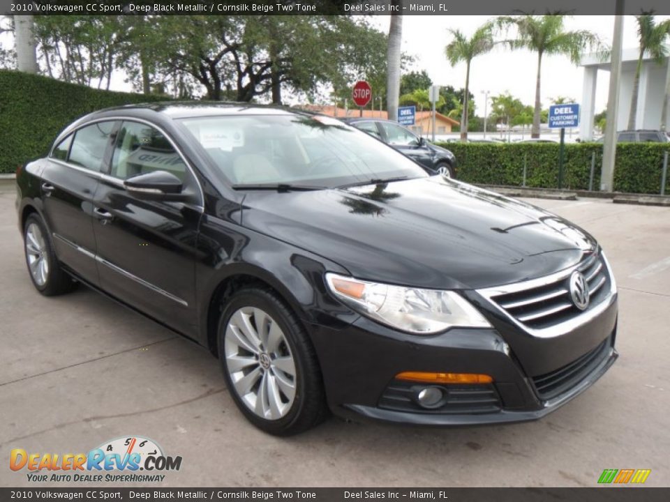 2010 Volkswagen CC Sport Deep Black Metallic / Cornsilk Beige Two Tone Photo #7