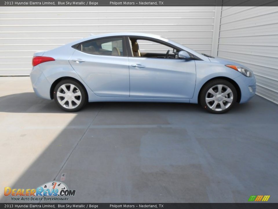 2013 Hyundai Elantra Limited Blue Sky Metallic / Beige Photo #3