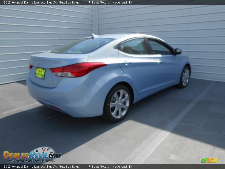 2013 Hyundai Elantra Limited Blue Sky Metallic / Beige Photo #4