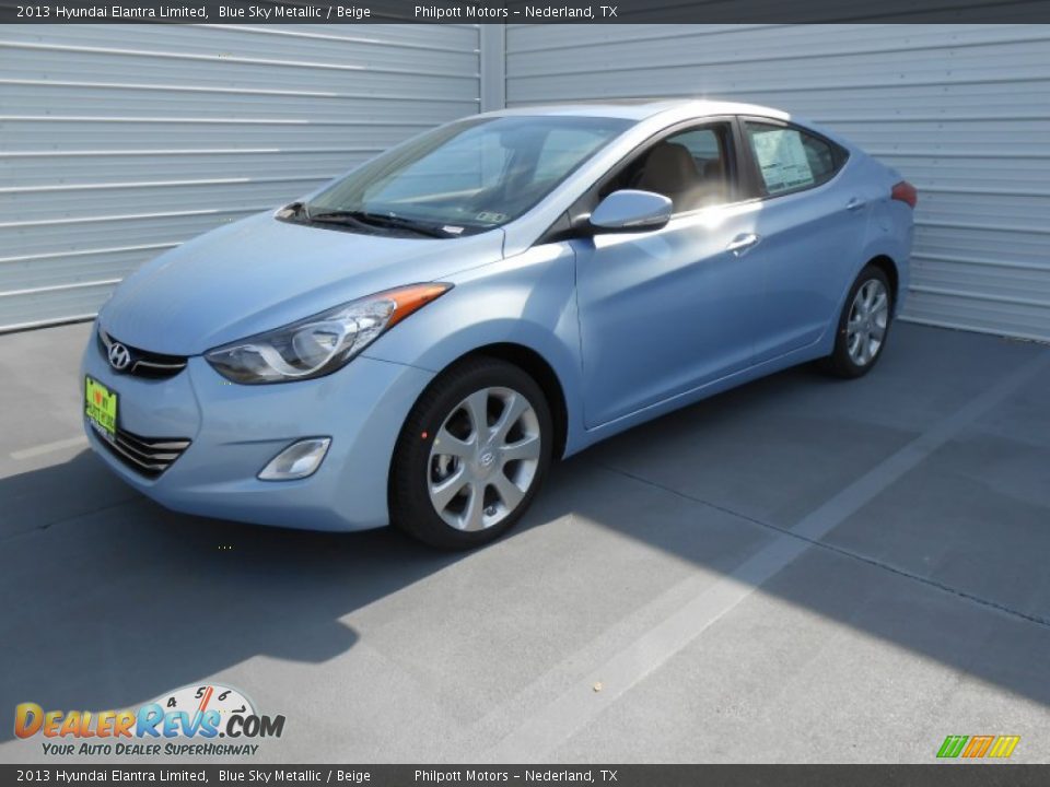2013 Hyundai Elantra Limited Blue Sky Metallic / Beige Photo #9