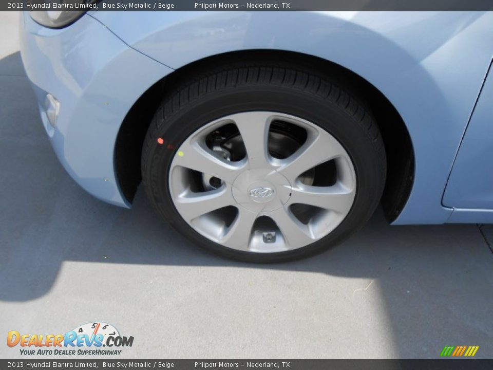 2013 Hyundai Elantra Limited Blue Sky Metallic / Beige Photo #13