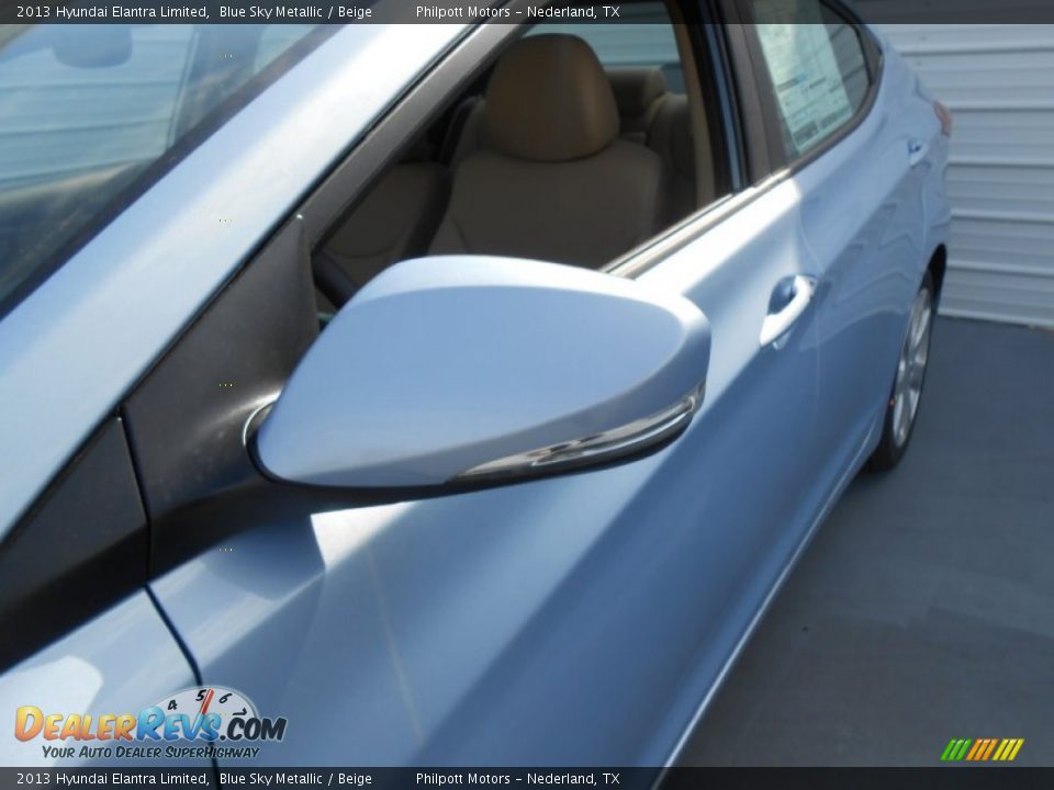 2013 Hyundai Elantra Limited Blue Sky Metallic / Beige Photo #14