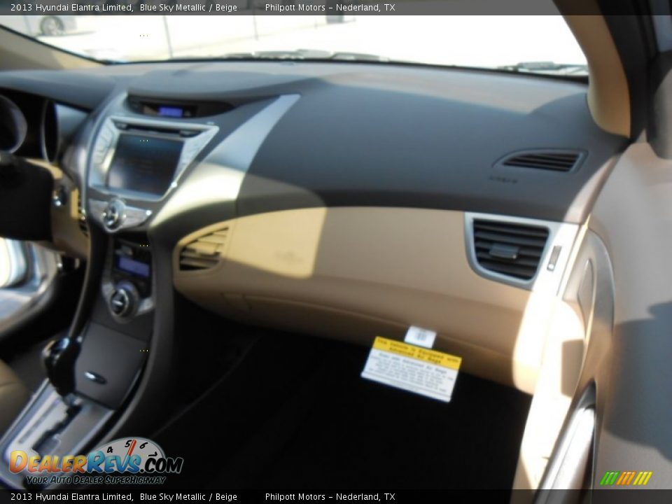2013 Hyundai Elantra Limited Blue Sky Metallic / Beige Photo #18