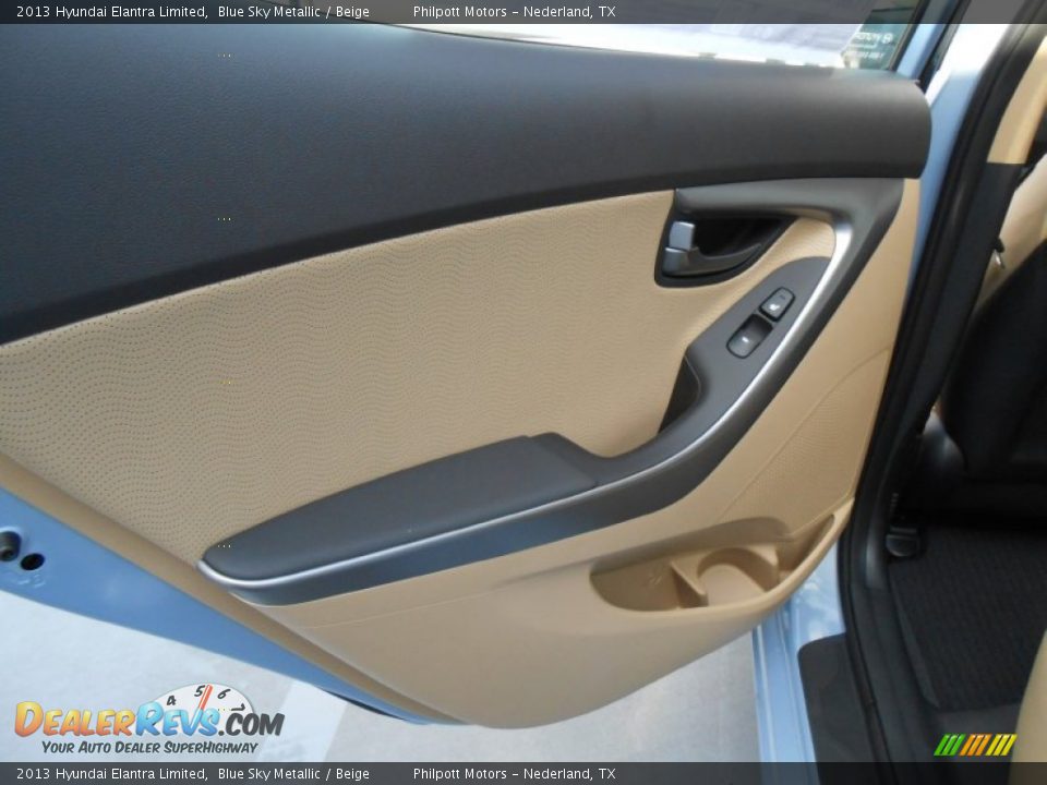 2013 Hyundai Elantra Limited Blue Sky Metallic / Beige Photo #19