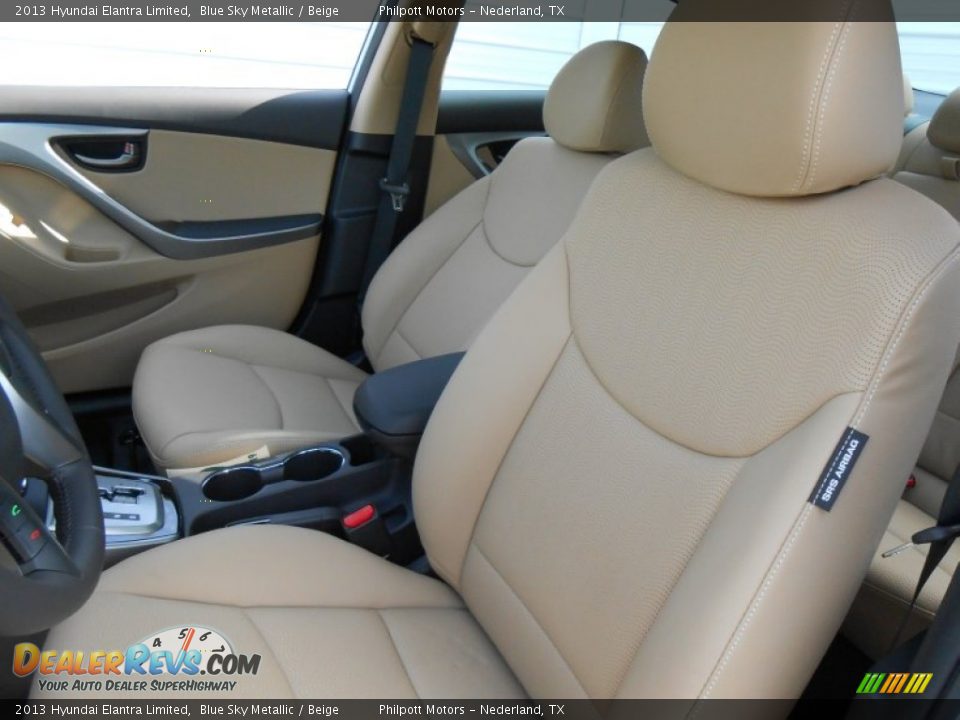 2013 Hyundai Elantra Limited Blue Sky Metallic / Beige Photo #24