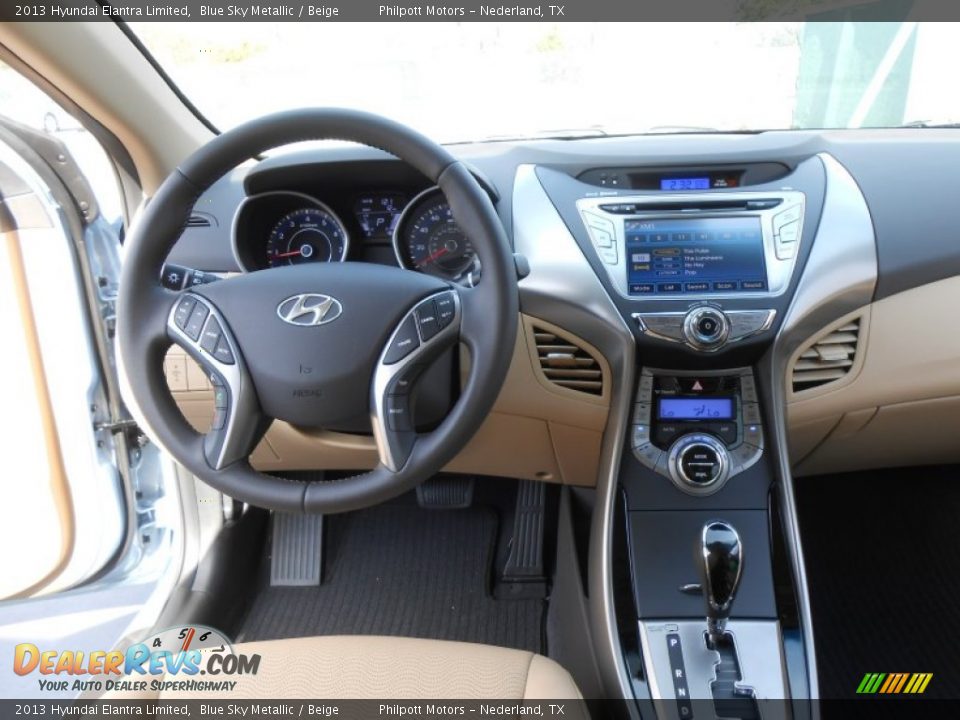 2013 Hyundai Elantra Limited Blue Sky Metallic / Beige Photo #27
