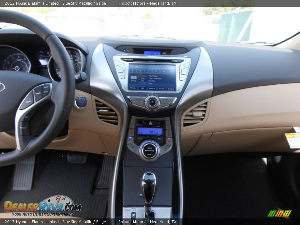 2013 Hyundai Elantra Limited Blue Sky Metallic / Beige Photo #28