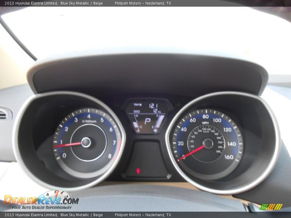 2013 Hyundai Elantra Limited Blue Sky Metallic / Beige Photo #34