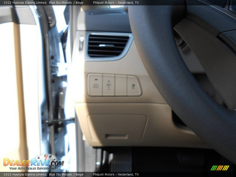 2013 Hyundai Elantra Limited Blue Sky Metallic / Beige Photo #35