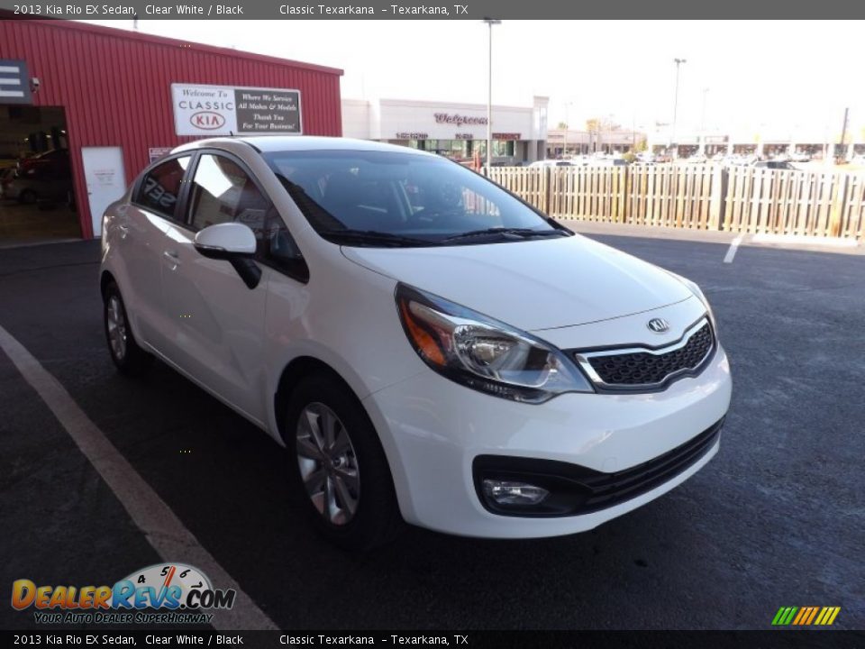 2013 Kia Rio EX Sedan Clear White / Black Photo #1