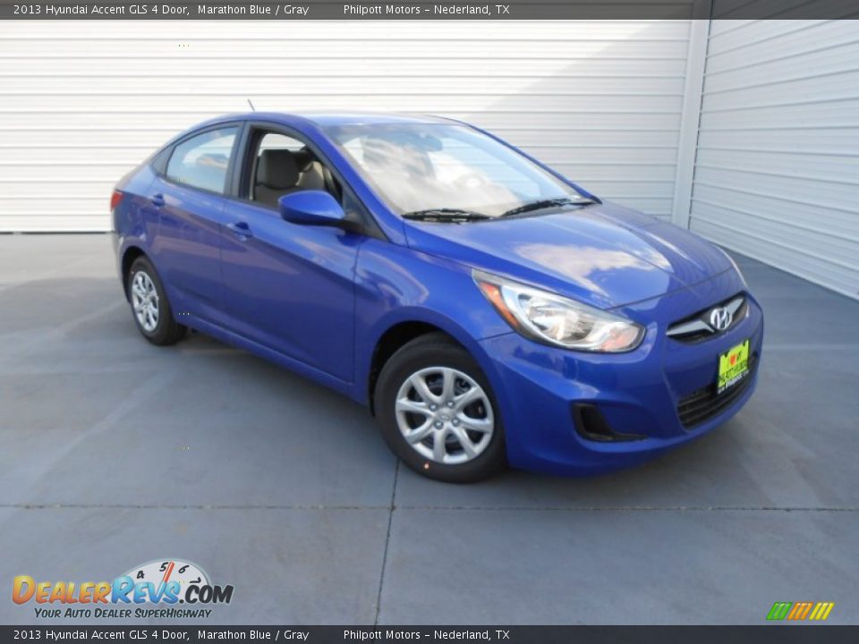 2013 Hyundai Accent GLS 4 Door Marathon Blue / Gray Photo #1