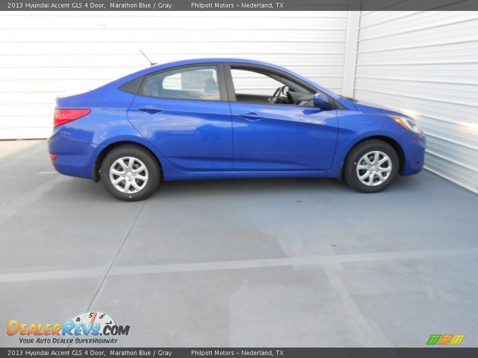 2013 Hyundai Accent GLS 4 Door Marathon Blue / Gray Photo #3