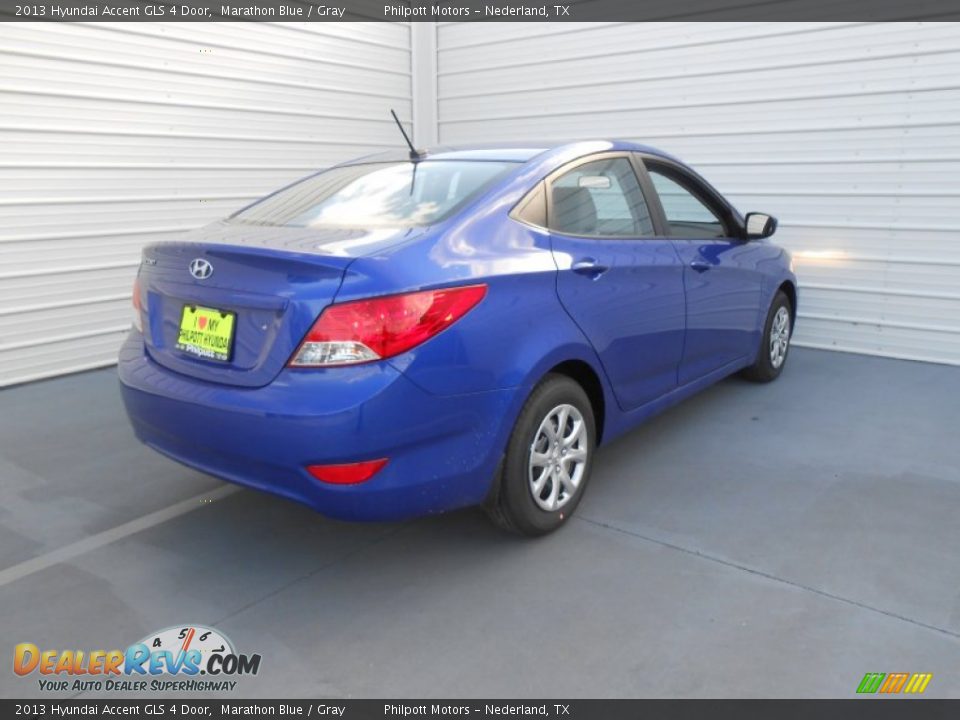 2013 Hyundai Accent GLS 4 Door Marathon Blue / Gray Photo #4