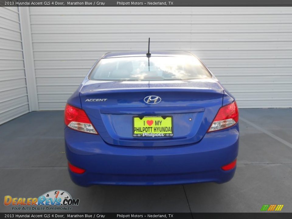 2013 Hyundai Accent GLS 4 Door Marathon Blue / Gray Photo #5