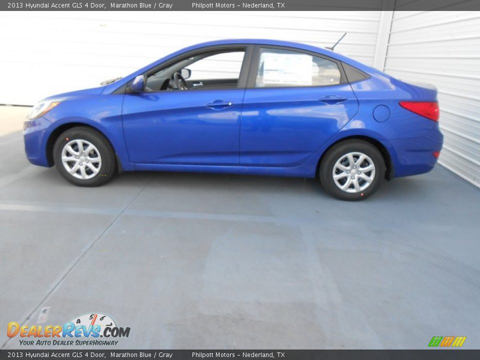 2013 Hyundai Accent GLS 4 Door Marathon Blue / Gray Photo #7