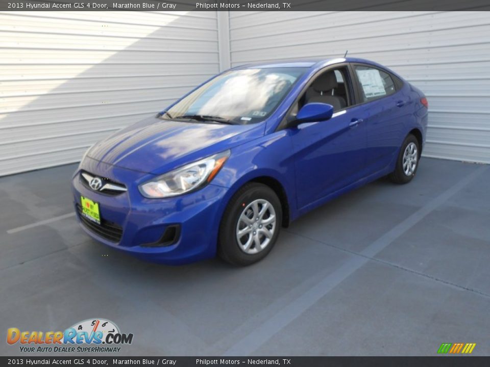 2013 Hyundai Accent GLS 4 Door Marathon Blue / Gray Photo #8