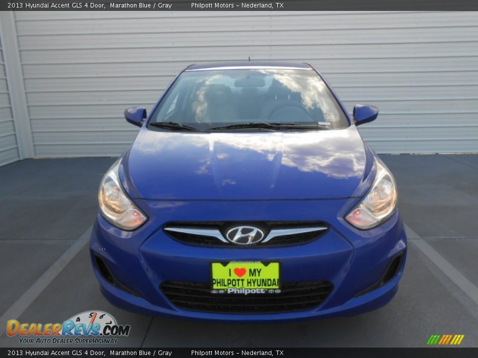 2013 Hyundai Accent GLS 4 Door Marathon Blue / Gray Photo #9