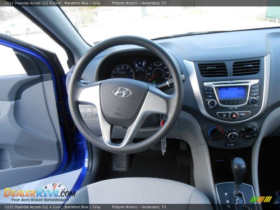 2013 Hyundai Accent GLS 4 Door Marathon Blue / Gray Photo #24