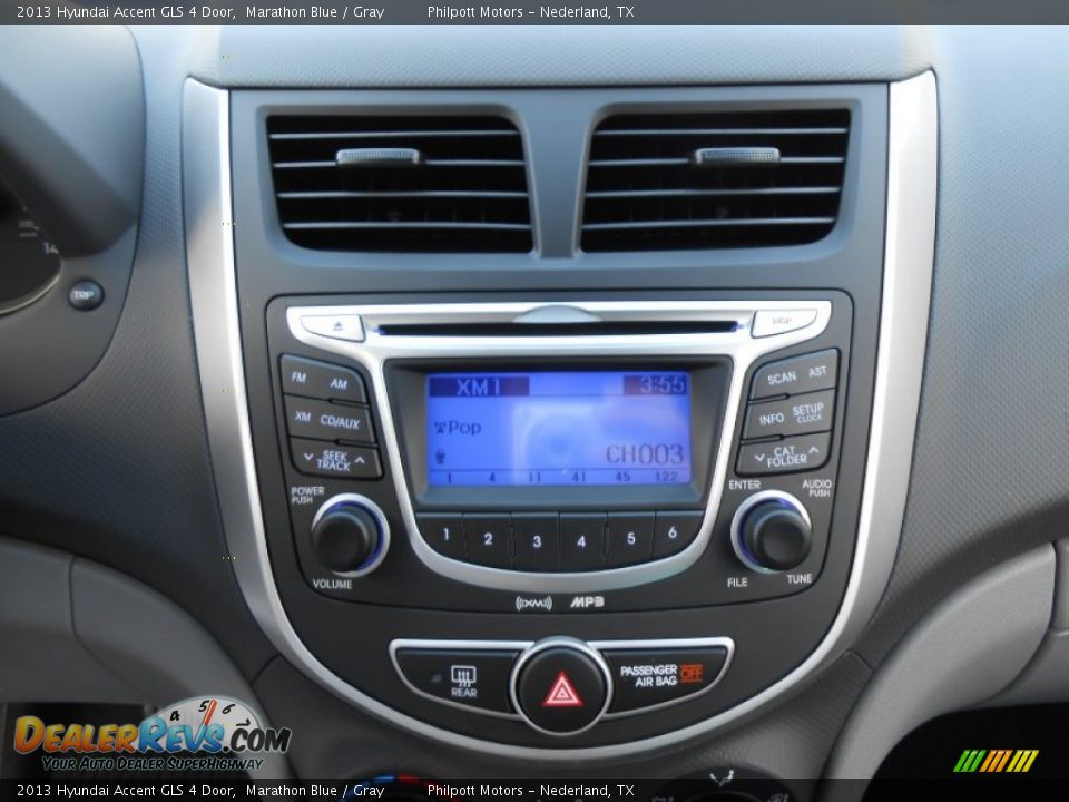 2013 Hyundai Accent GLS 4 Door Marathon Blue / Gray Photo #25