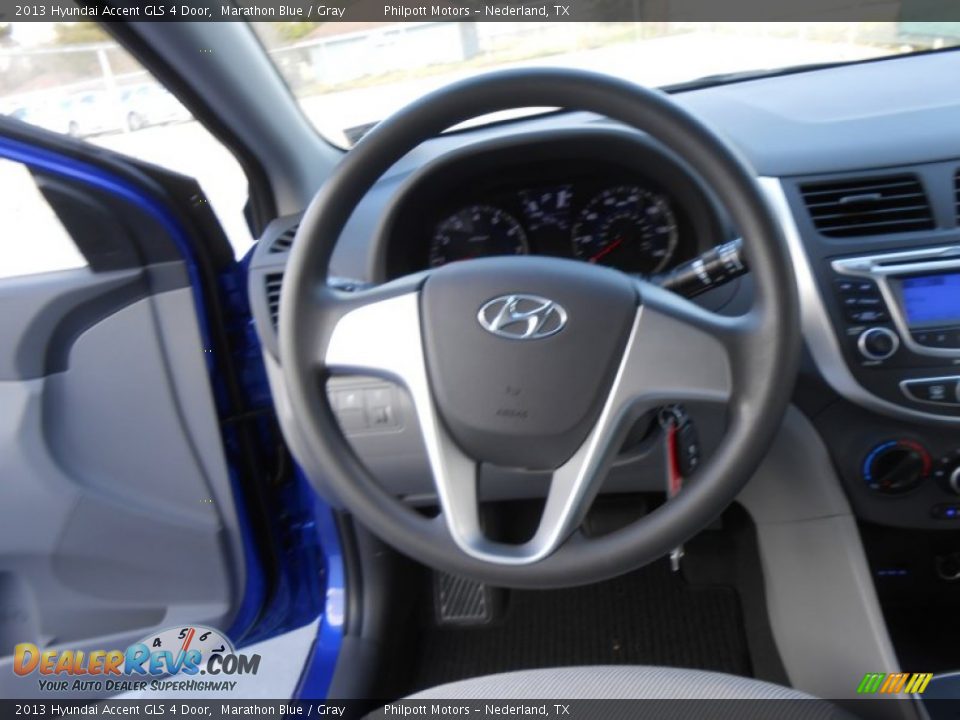 2013 Hyundai Accent GLS 4 Door Marathon Blue / Gray Photo #28