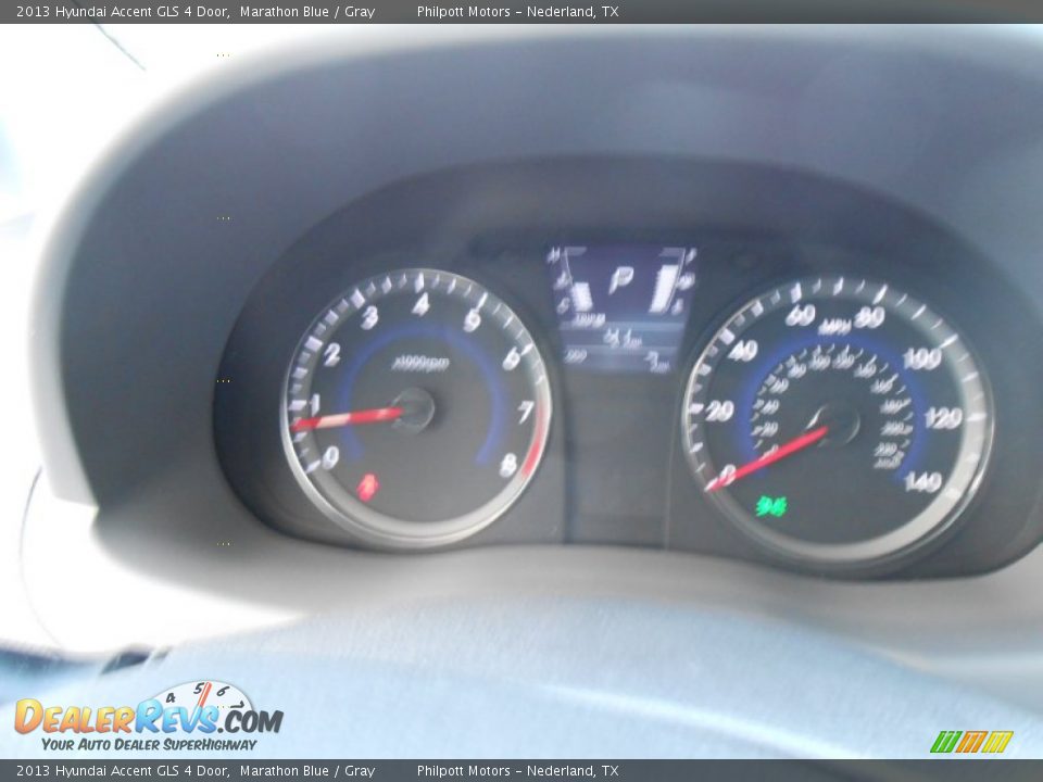 2013 Hyundai Accent GLS 4 Door Marathon Blue / Gray Photo #29