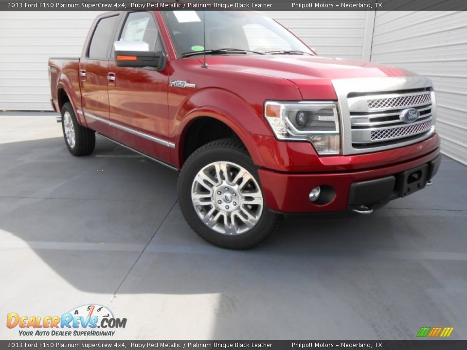 2013 Ford F150 Platinum SuperCrew 4x4 Ruby Red Metallic / Platinum Unique Black Leather Photo #1