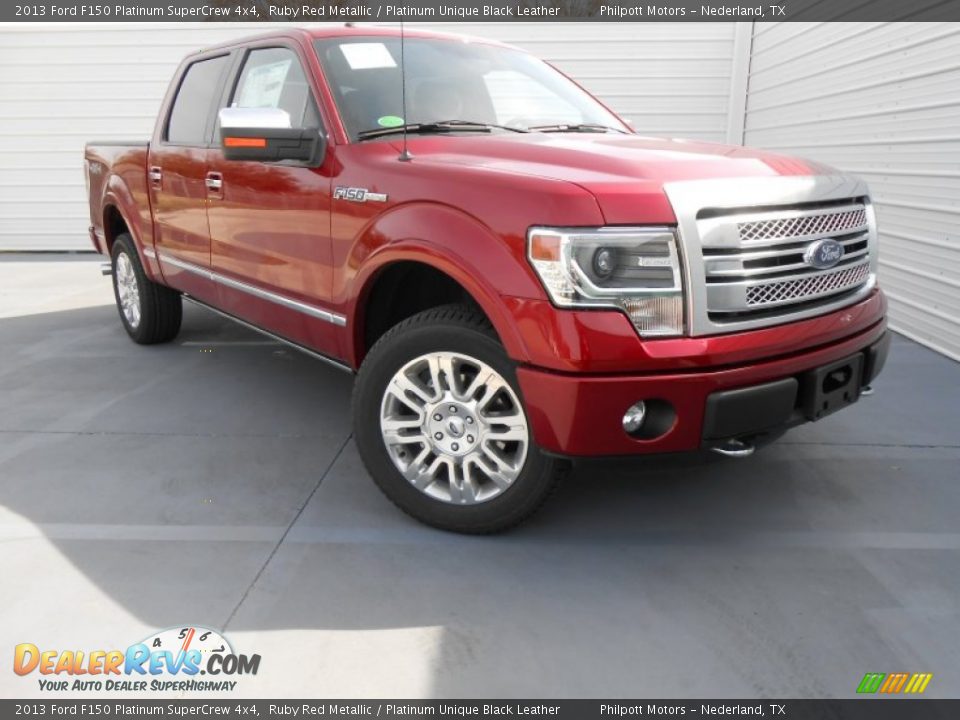 2013 Ford F150 Platinum SuperCrew 4x4 Ruby Red Metallic / Platinum Unique Black Leather Photo #2