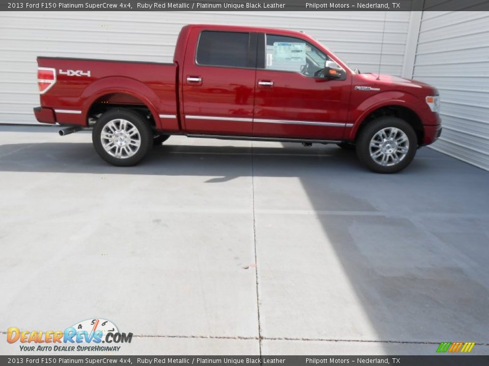 2013 Ford F150 Platinum SuperCrew 4x4 Ruby Red Metallic / Platinum Unique Black Leather Photo #3