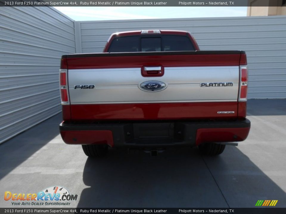 2013 Ford F150 Platinum SuperCrew 4x4 Ruby Red Metallic / Platinum Unique Black Leather Photo #5
