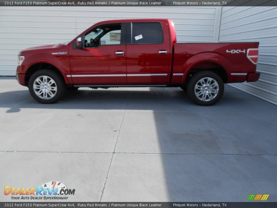 2013 Ford F150 Platinum SuperCrew 4x4 Ruby Red Metallic / Platinum Unique Black Leather Photo #9