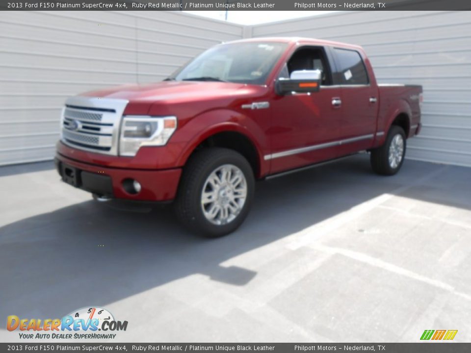 2013 Ford F150 Platinum SuperCrew 4x4 Ruby Red Metallic / Platinum Unique Black Leather Photo #10
