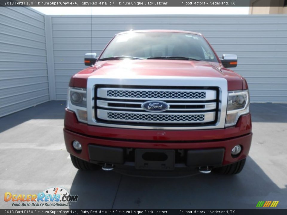 2013 Ford F150 Platinum SuperCrew 4x4 Ruby Red Metallic / Platinum Unique Black Leather Photo #11