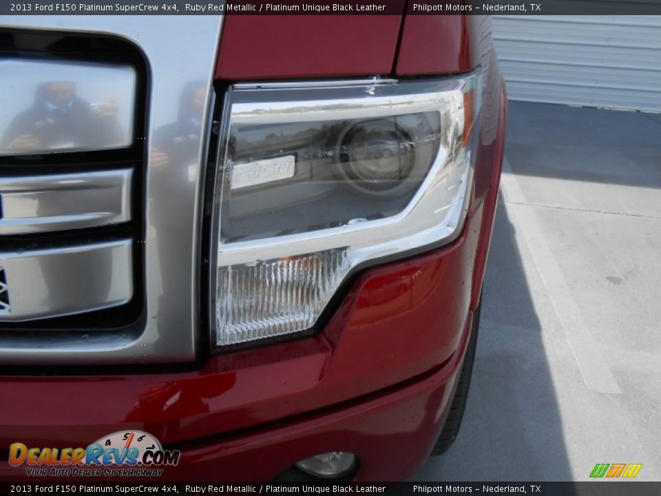 2013 Ford F150 Platinum SuperCrew 4x4 Ruby Red Metallic / Platinum Unique Black Leather Photo #12