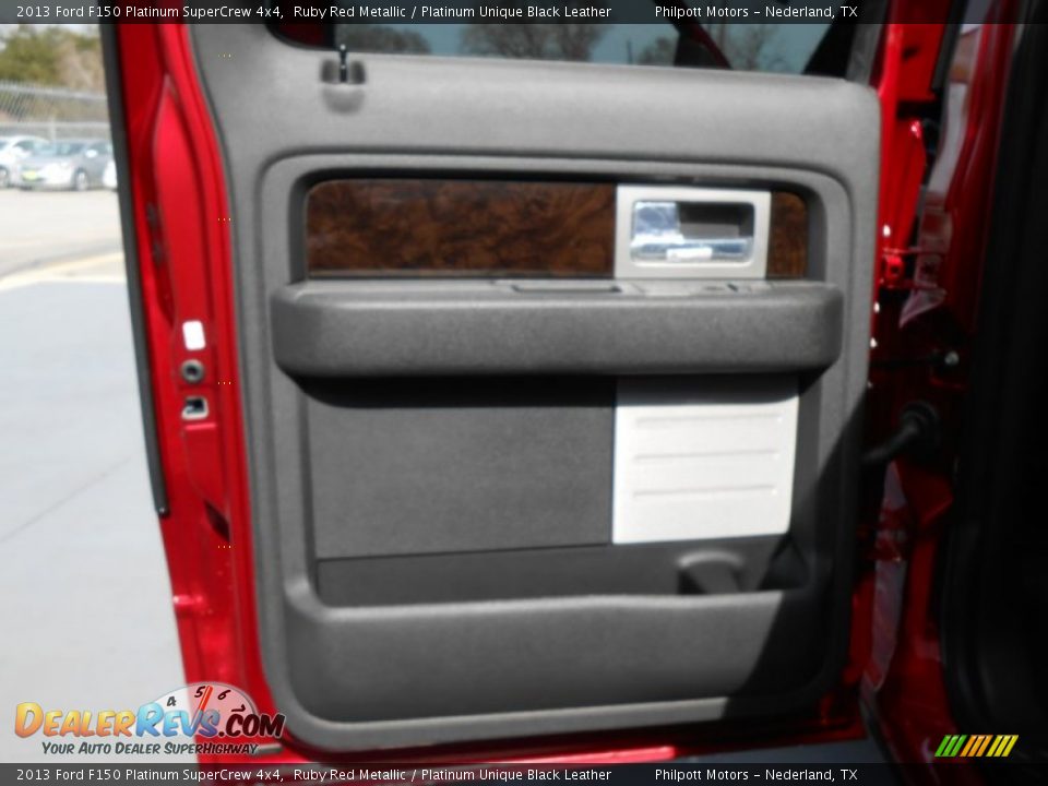 2013 Ford F150 Platinum SuperCrew 4x4 Ruby Red Metallic / Platinum Unique Black Leather Photo #22