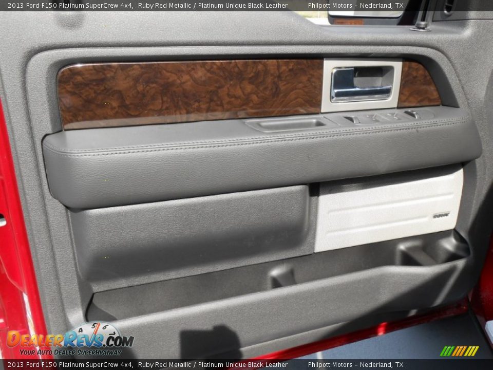 2013 Ford F150 Platinum SuperCrew 4x4 Ruby Red Metallic / Platinum Unique Black Leather Photo #24