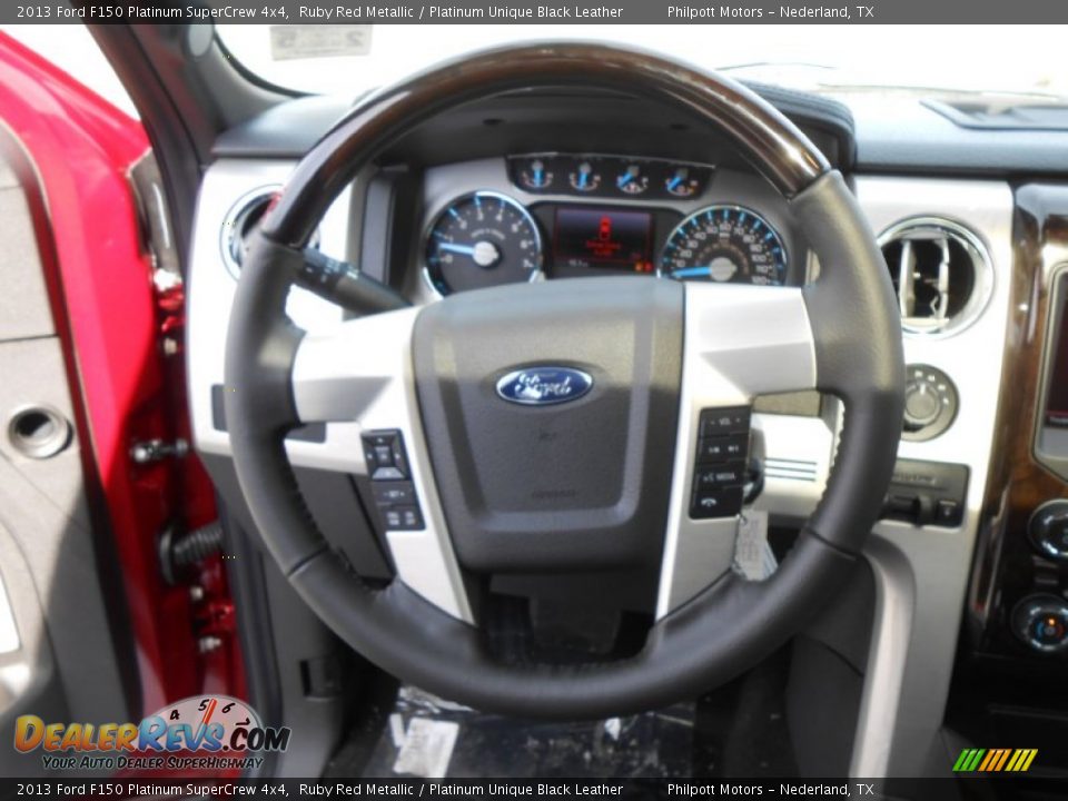 2013 Ford F150 Platinum SuperCrew 4x4 Ruby Red Metallic / Platinum Unique Black Leather Photo #34