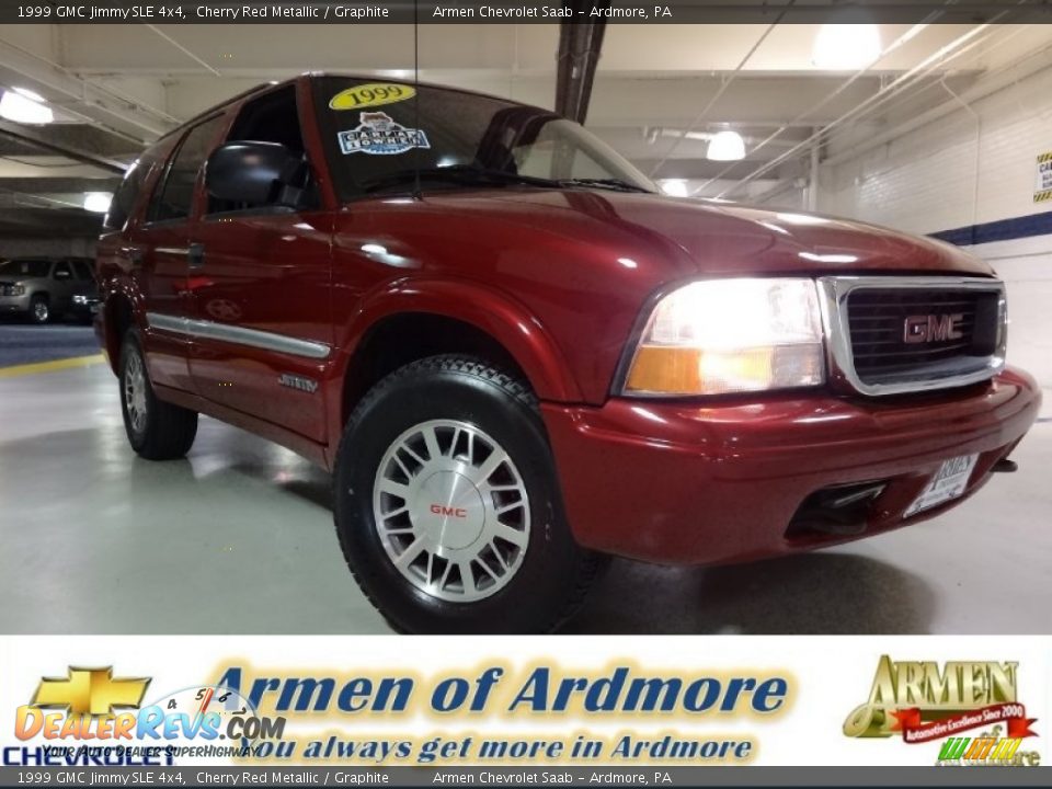 1999 GMC Jimmy SLE 4x4 Cherry Red Metallic / Graphite Photo #1