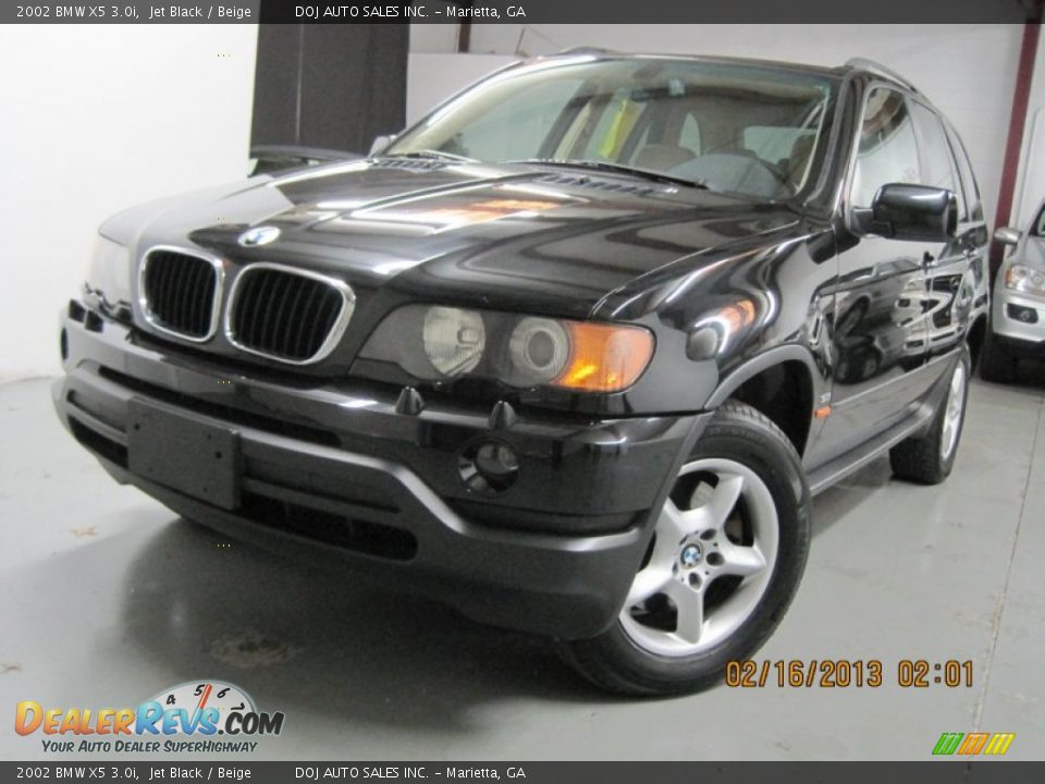 2002 BMW X5 3.0i Jet Black / Beige Photo #1